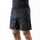 Black with gray no-gi jiu jitsu shorts