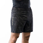 Black with gray no-gi jiu jitsu shorts