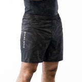 Black with gray no-gi jiu jitsu shorts