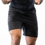 Black with gray no-gi jiu jitsu shorts