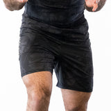 Black with gray no-gi jiu jitsu shorts