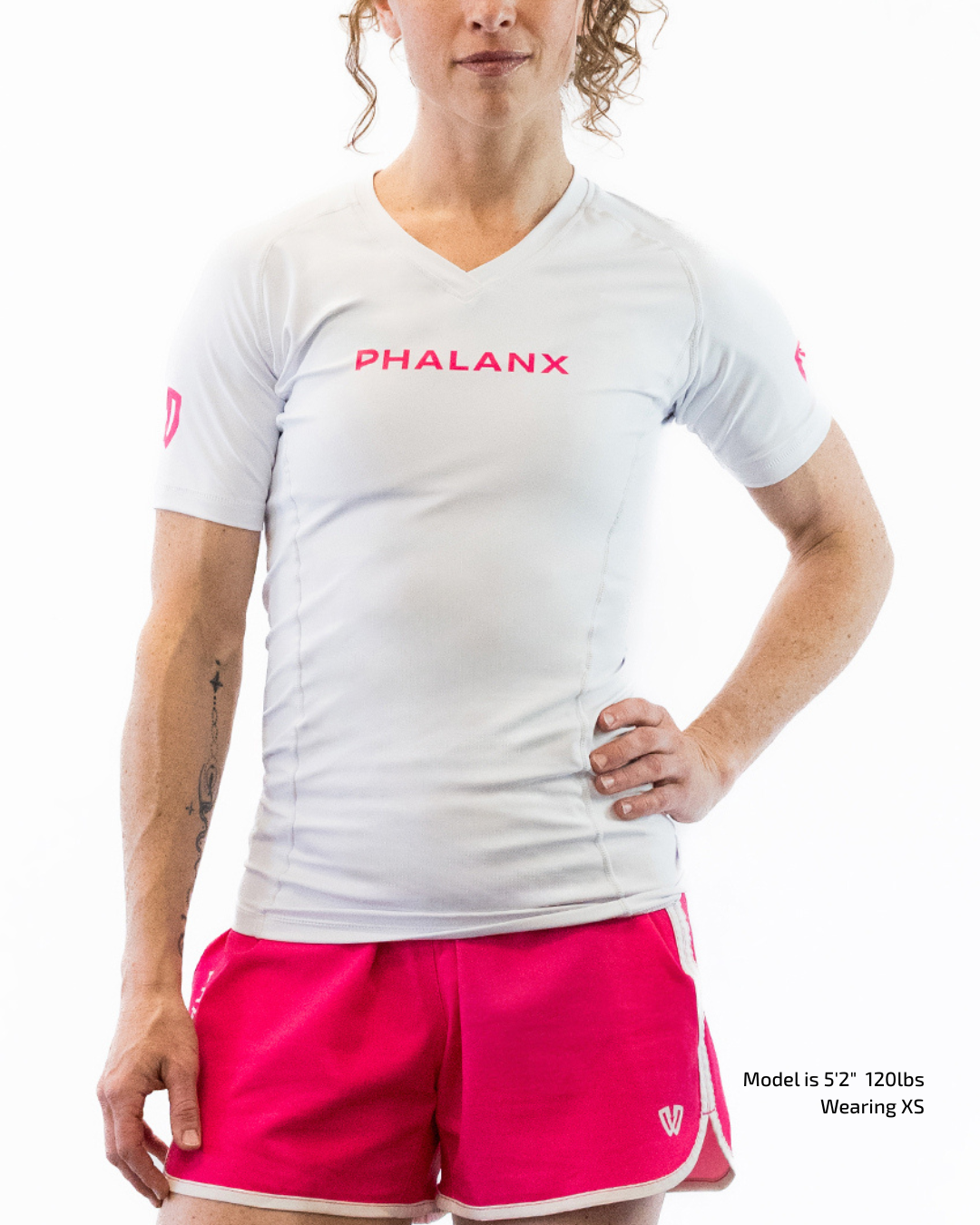 Phalanx Women's Jiu-jitsu BJJ short-sleeve rash guard is perfect for training jiu-jitsu, no-gi grappling, MMA—mixed martial arts, Brazilian Jiu-jitsu, wrestling, and judo. It is also perfect for no-gi JJ or gi jiu-jitsu, and it can be worn at Spartan Race, Tough Mudder, Yoga—all athletics!