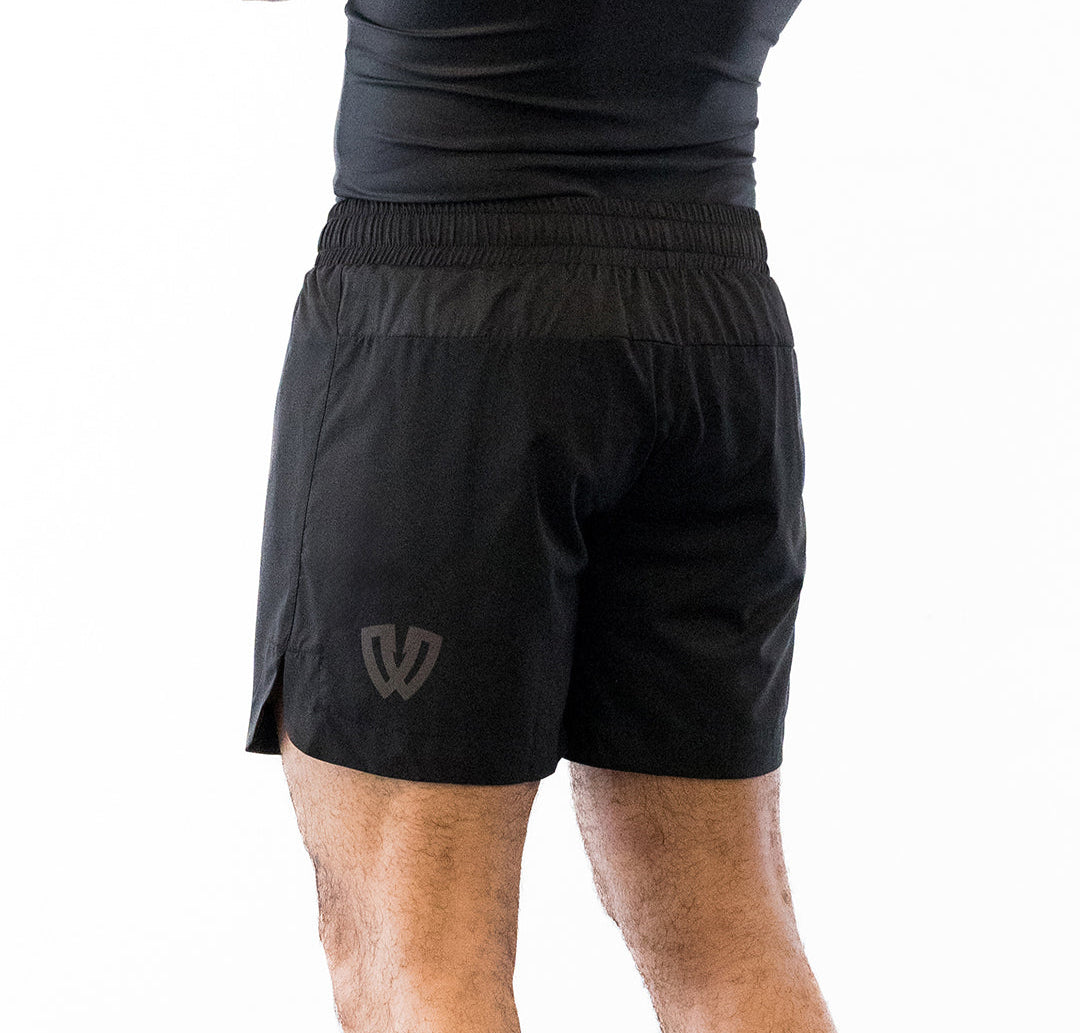 Black Phalanx jiu jitsu shorts with gray accents