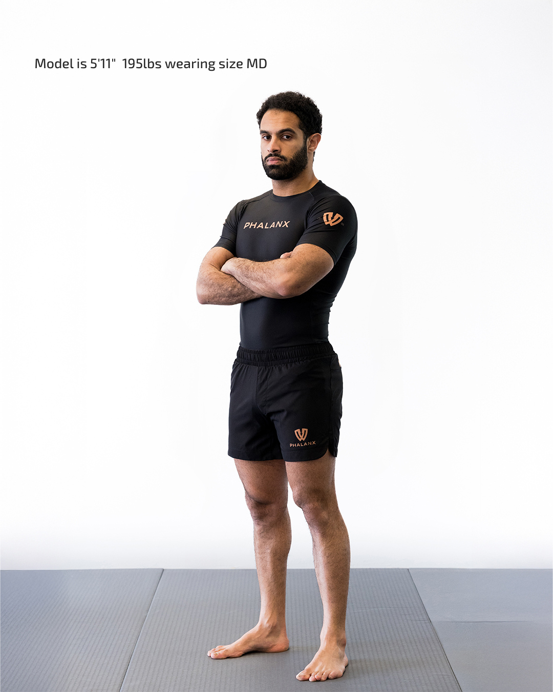 Black and gold no-gi jiu jitsu shorts
