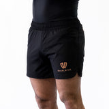 Black and gold no-gi jiu jitsu shorts
