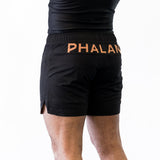 Black and gold no-gi jiu jitsu shorts