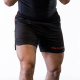 Black and red jiu jitsu no-gi shorts