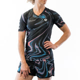Black with swirls women's jiu jitsu rash guard