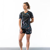 SHADOW BLOOM WOMEN'S SHORT-SLEEVE RASH GUARD