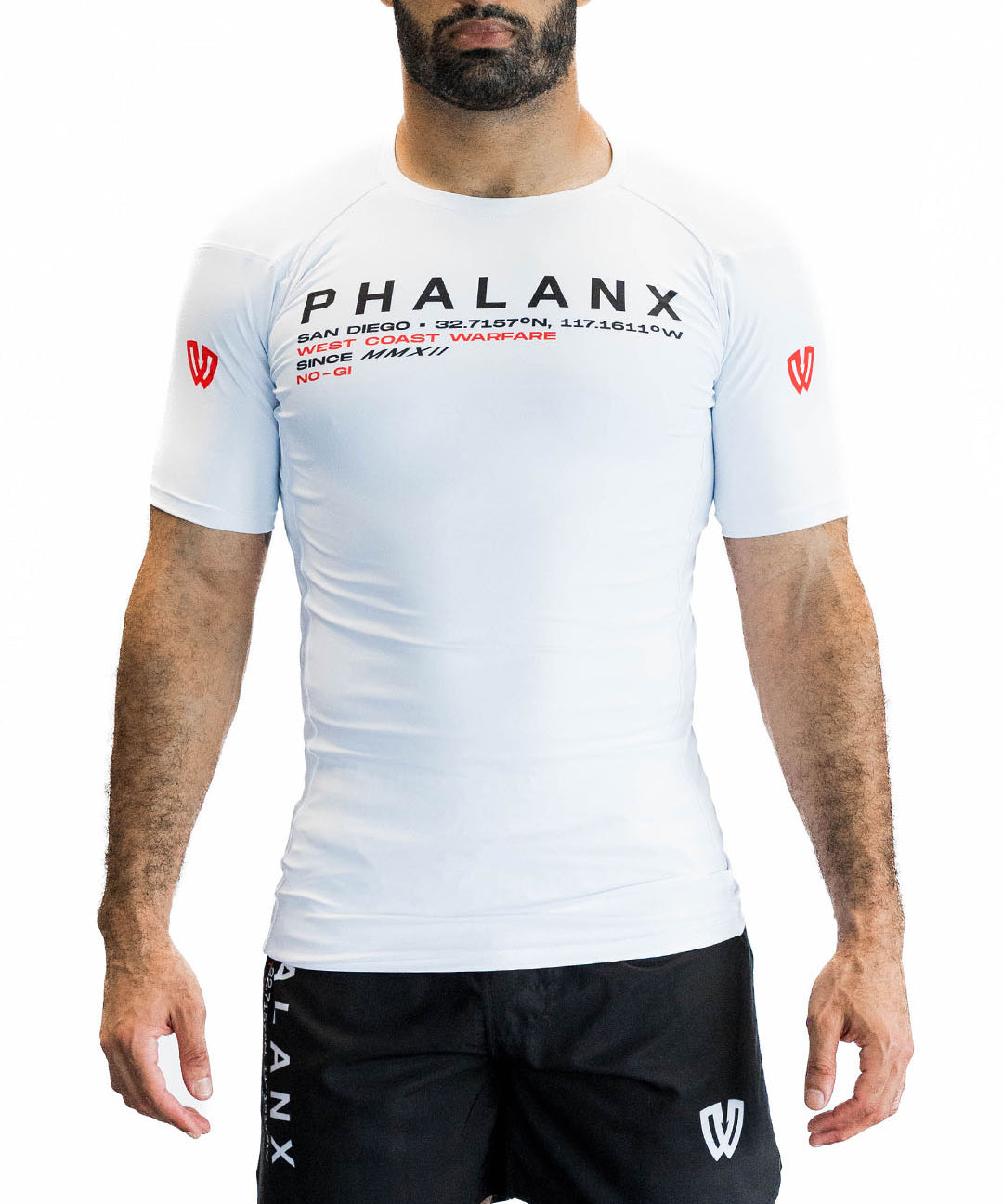 WEST COAST WARFARE SHORT-SLEEVE RASH GUARD | WHITE & BLACK