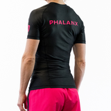 Phalanx Women's Jiu-jitsu BJJ short-sleeve rash guard is perfect for training jiu-jitsu, no-gi grappling, MMA—mixed martial arts, Brazilian Jiu-jitsu, wrestling, and judo. It is also perfect for no-gi JJ or gi jiu-jitsu, and it can be worn at Spartan Race, Tough Mudder, Yoga—all athletics!