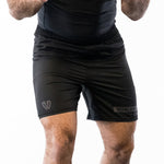 Black Phalanx jiu jitsu shorts with gray accents