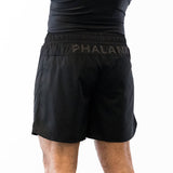 Black Phalanx jiu jitsu shorts with gray accents