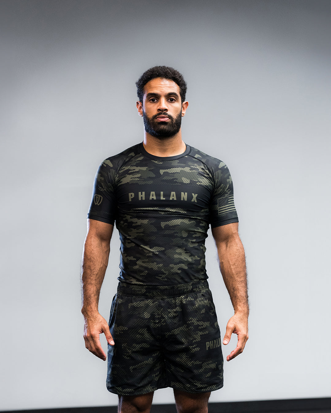 phalanx bjj rash guard for jiu jitsu and mma, perfect for no gi JJ or gi jiujitsu, short sleeve rashguard, wear at Spartan Race, Tough Mudder, Yoga - all athletics!