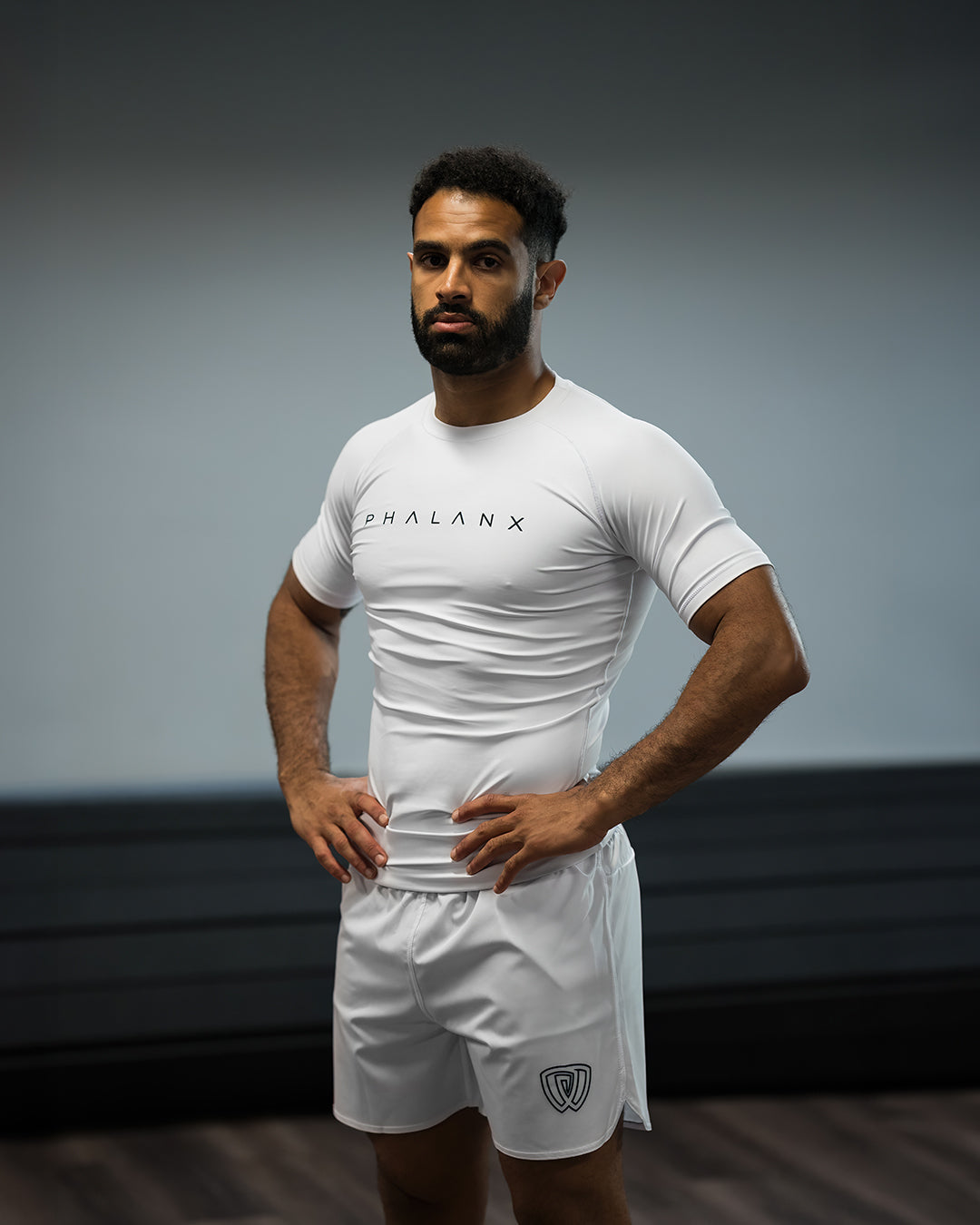 phalanx bjj rash guard for jiu jitsu and mma, perfect for no gi JJ or gi jiujitsu, short sleeve rashguard, wear at Spartan Race, Tough Mudder, Yoga - all athletics!