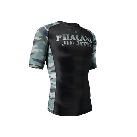 phalanx bjj rash guard for jiu jitsu and mma, perfect for no gi JJ or gi jiujitsu, short sleeve rashguard, wear at Spartan Race, Tough Mudder, Yoga - all athletics!