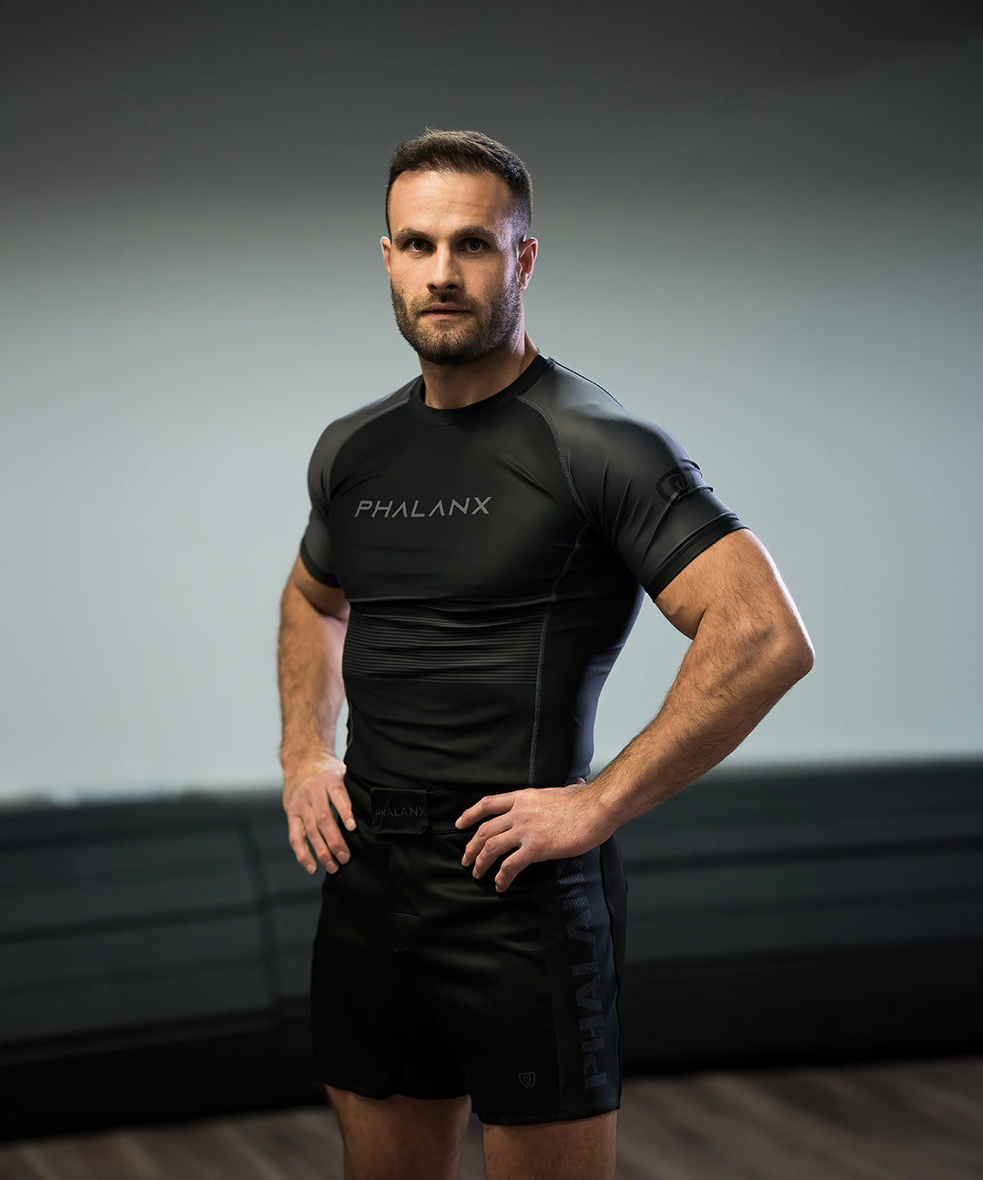 phalanx bjj rash guard for jiu jitsu and mma, perfect for no gi JJ or gi jiujitsu, short sleeve rashguard, wear at Spartan Race, Tough Mudder, Yoga - all athletics!