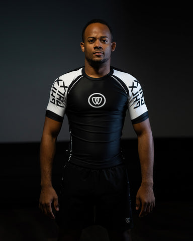phalanx bjj rash guard for jiu jitsu and mma, perfect for no gi JJ or gi jiujitsu, short sleeve rashguard, wear at Spartan Race, Tough Mudder, Yoga - all athletics!