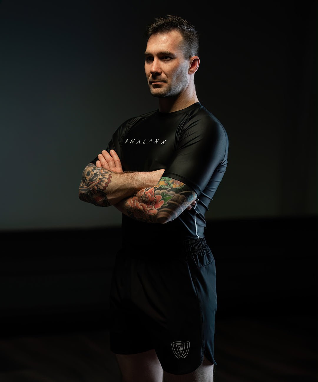 phalanx bjj rash guard for jiu jitsu and mma, perfect for no gi JJ or gi jiujitsu, short sleeve rashguard, wear at Spartan Race, Tough Mudder, Yoga - all athletics!