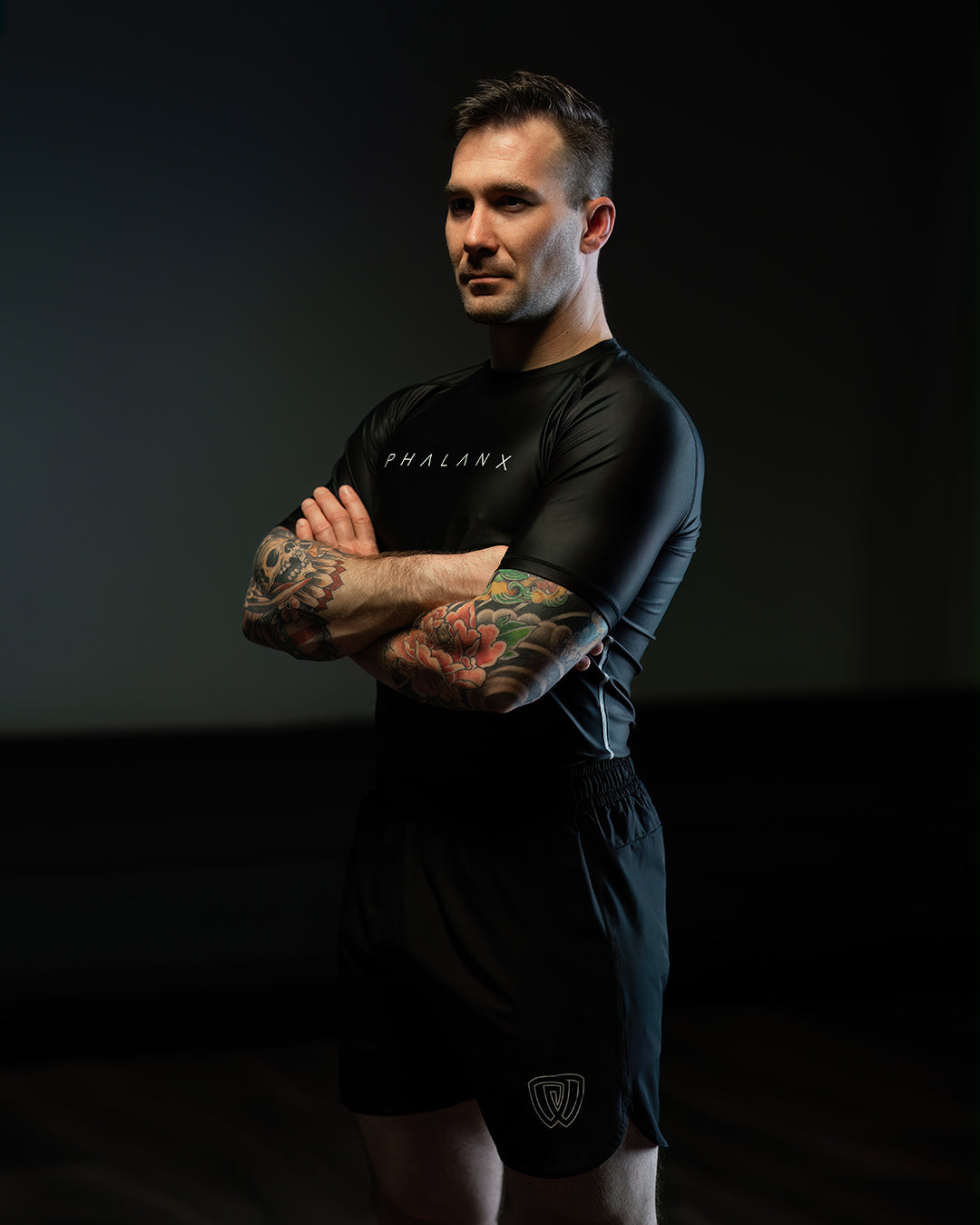 phalanx bjj rash guard for jiu jitsu and mma, perfect for no gi JJ or gi jiujitsu, short sleeve rashguard, wear at Spartan Race, Tough Mudder, Yoga - all athletics!