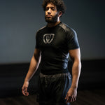 phalanx bjj rash guard for jiu jitsu and mma, perfect for no gi JJ or gi jiujitsu, short sleeve rashguard, wear at Spartan Race, Tough Mudder, Yoga - all athletics!