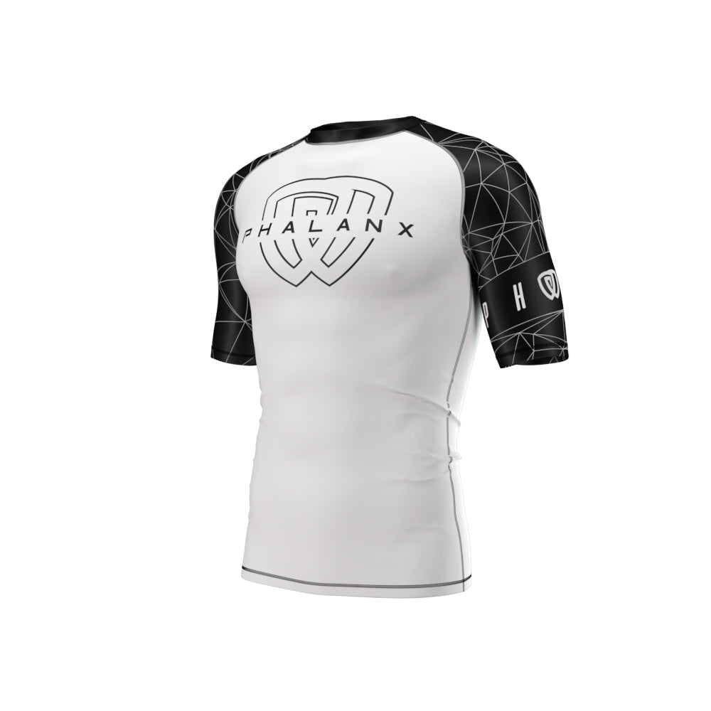 phalanx bjj ranked rash guard for jiu jitsu and mma, perfect for no gi JJ or gi jiujitsu, short sleeve rashguard, wear at Spartan Race, Tough Mudder, Yoga - all athletics!