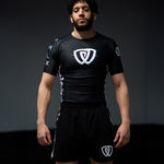 phalanx bjj rash guard for jiu jitsu and mma, perfect for no gi JJ or gi jiujitsu, short sleeve rashguard, wear at Spartan Race, Tough Mudder, Yoga - all athletics!
