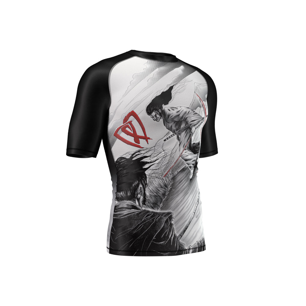 phalanx bjj rash guard for jiu jitsu and mma, perfect for no gi JJ or gi jiujitsu, short sleeve rashguard, wear at Spartan Race, Tough Mudder, Yoga - all athletics!