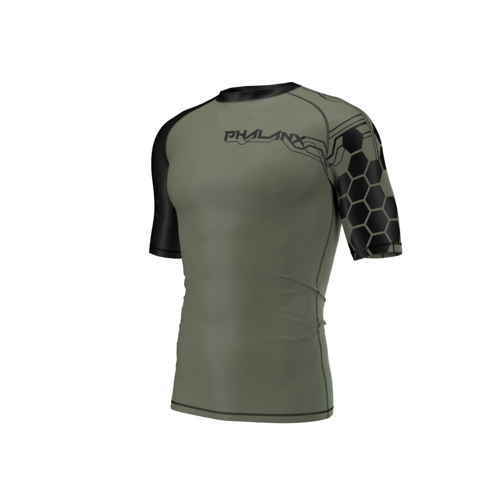 phalanx bjj rash guard for jiu jitsu and mma, perfect for no gi JJ or gi jiujitsu, short sleeve rashguard, wear at Spartan Race, Tough Mudder, Yoga - all athletics!