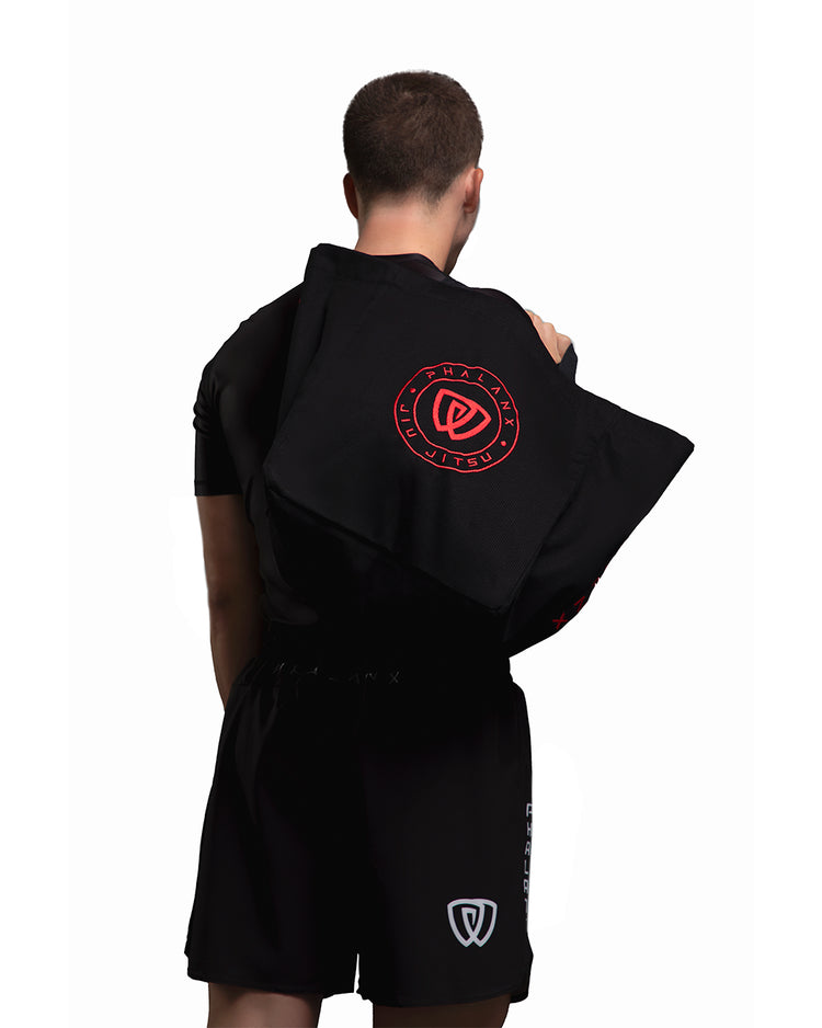 Phalanx jiu jitsu utility tote bag good for anything. Groceries, picnics, Jiu Jitsu products, BJJ and MMA gear, all grappling and wrestling gear, carrying your kids things, last-minute-out-the-door-lifestyle-stuff.