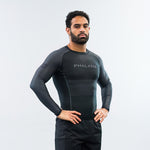 Phalanx Jiu-jitsu BJJ long-sleeve rash guard is perfect for training jiu-jitsu, no-gi grappling, MMA—mixed martial arts, Brazilian Jiu-jitsu, wrestling, and judo. It is also perfect for no-gi JJ or gi jiu-jitsu, and it can be worn at Spartan Race, Tough Mudder, Yoga—all athletics!