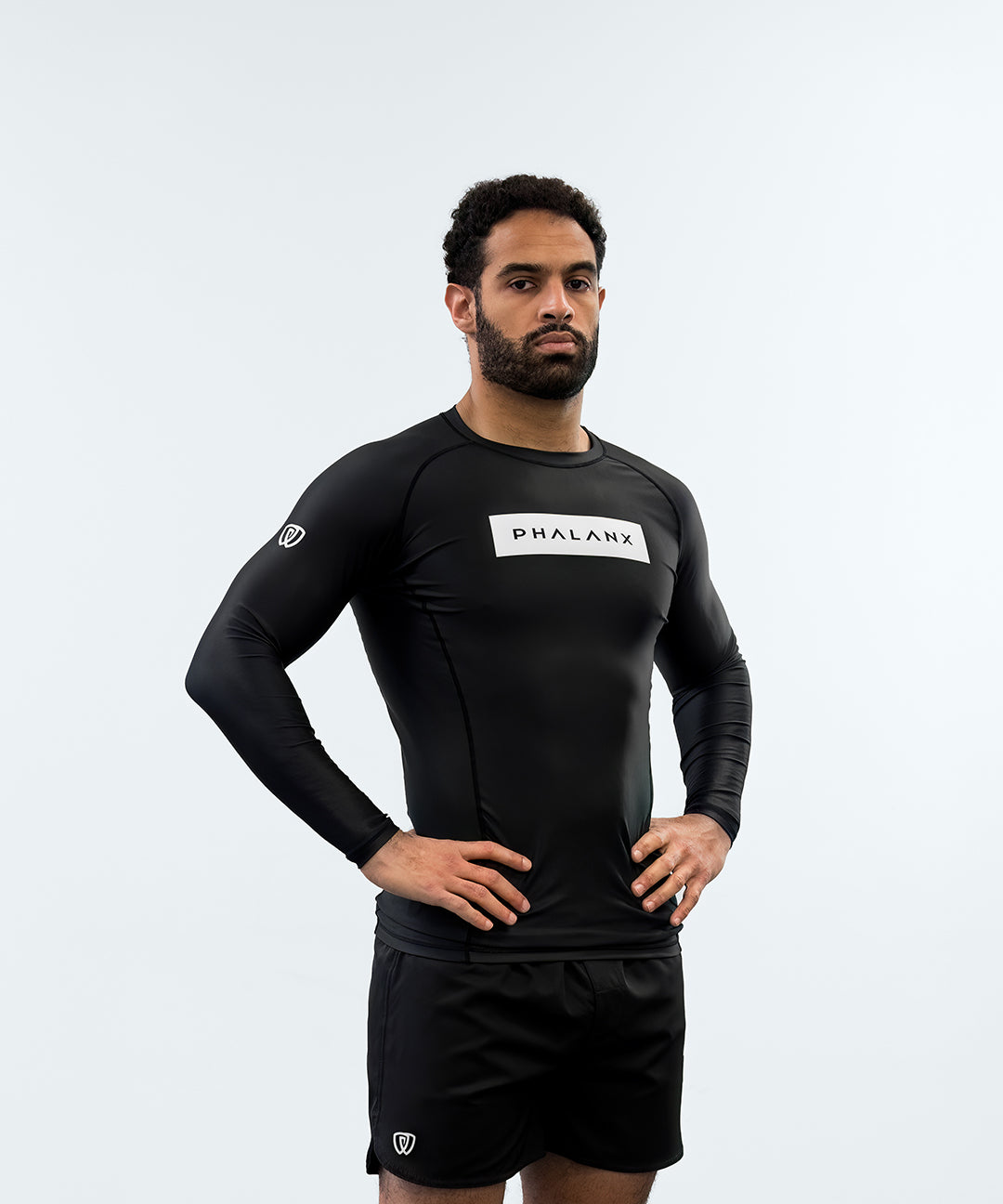 Phalanx Jiu-jitsu BJJ long-sleeve rash guard is perfect for training jiu-jitsu, no-gi grappling, MMA—mixed martial arts, Brazilian Jiu-jitsu, wrestling, and judo. It is also perfect for no-gi JJ or gi jiu-jitsu, and it can be worn at Spartan Race, Tough Mudder, Yoga—all athletics!