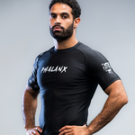 phalanx bjj rash guard for jiu jitsu and mma, perfect for no gi JJ or gi jiujitsu, short sleeve rashguard, wear at Spartan Race, Tough Mudder, Yoga - all athletics!