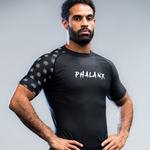 phalanx bjj rash guard for jiu jitsu and mma, perfect for no gi JJ or gi jiujitsu, short sleeve rashguard, wear at Spartan Race, Tough Mudder, Yoga - all athletics!