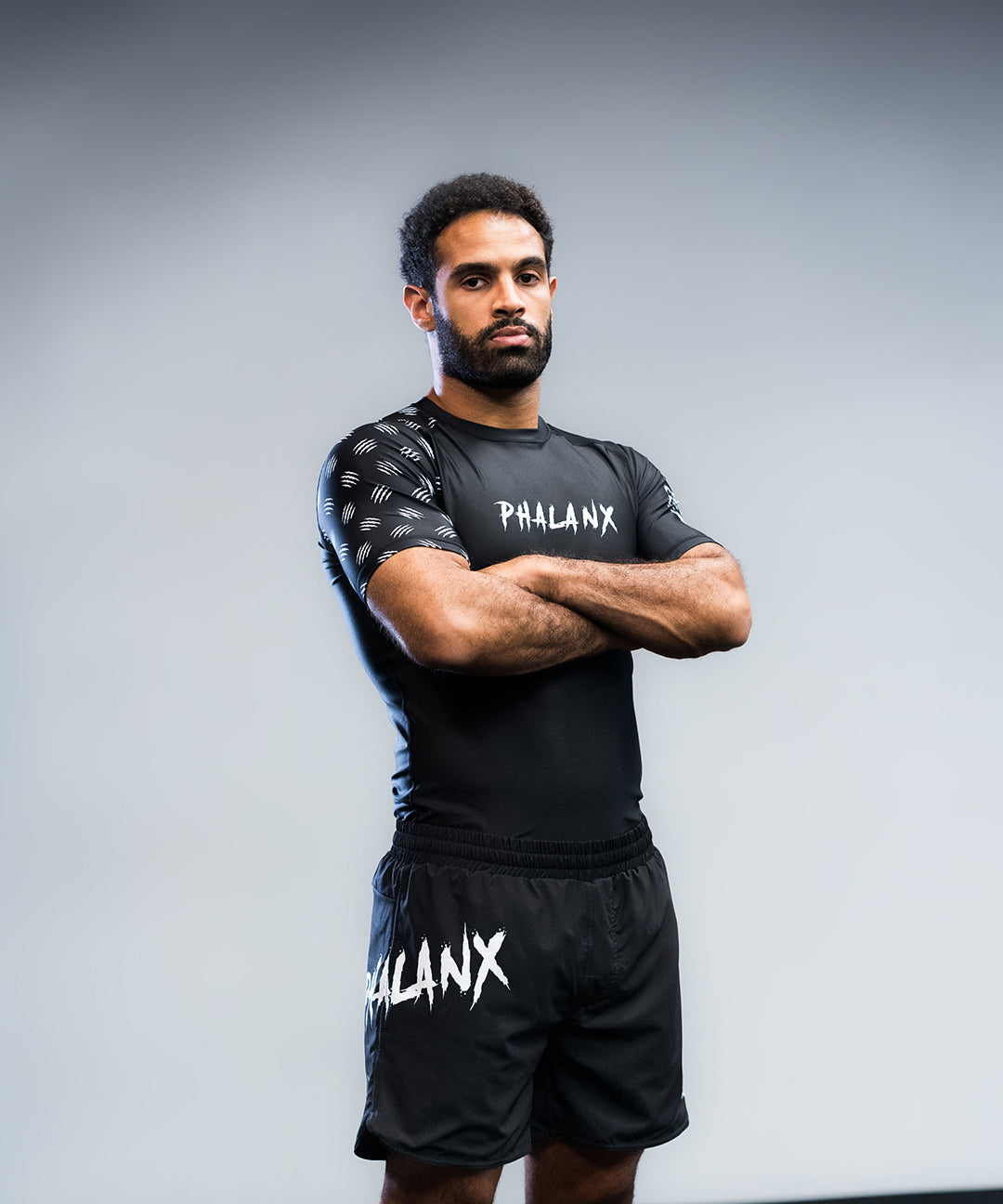 phalanx bjj rash guard for jiu jitsu and mma, perfect for no gi JJ or gi jiujitsu, short sleeve rashguard, wear at Spartan Race, Tough Mudder, Yoga - all athletics!