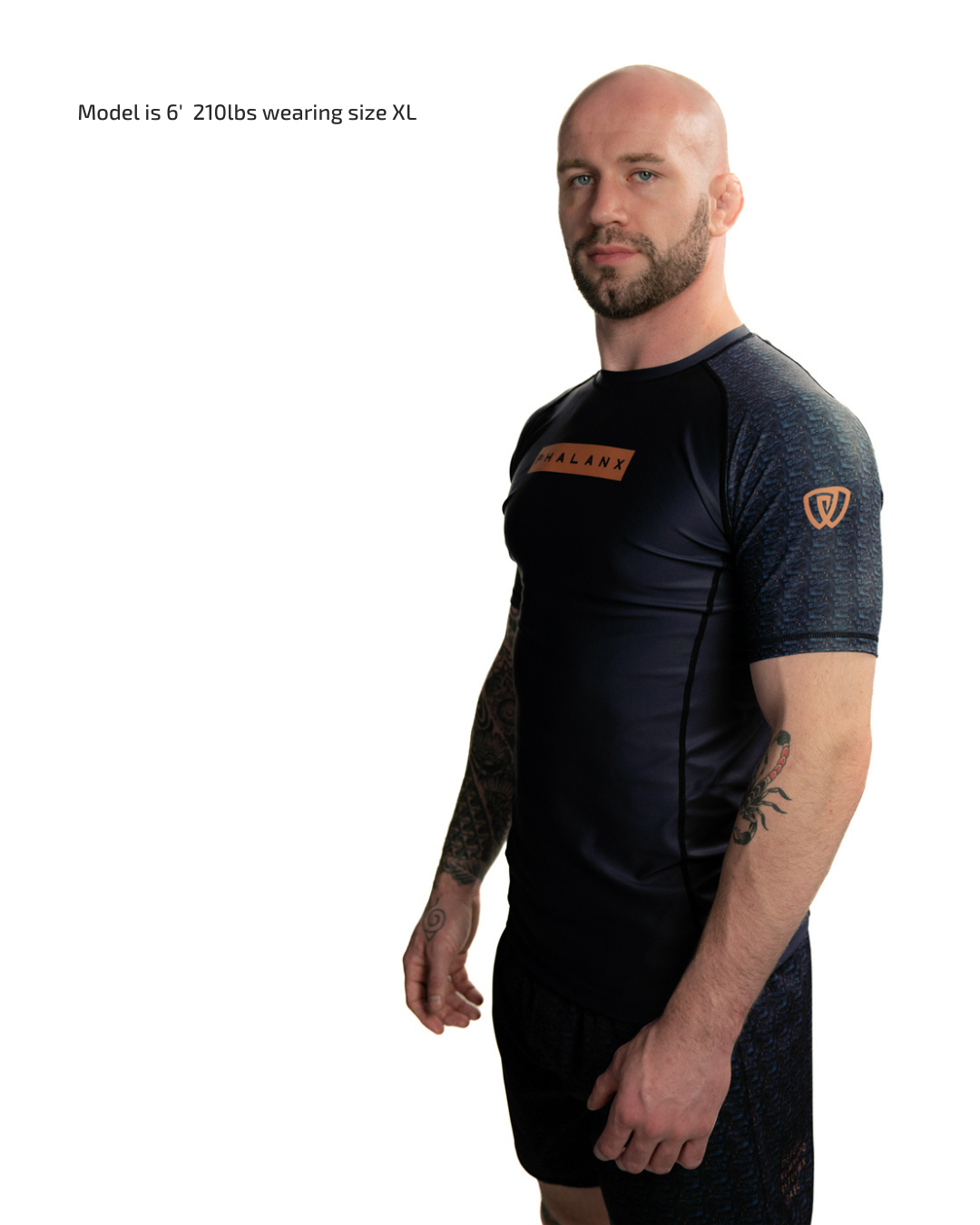 phalanx bjj rash guard for jiu jitsu and mma, perfect for no gi JJ or gi jiujitsu, short sleeve rashguard, wear at Spartan Race, Tough Mudder, Yoga - all athletics!