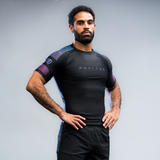 phalanx bjj rash guard for jiu jitsu and mma, perfect for no gi JJ or gi jiujitsu, short sleeve rashguard, wear at Spartan Race, Tough Mudder, Yoga - all athletics!