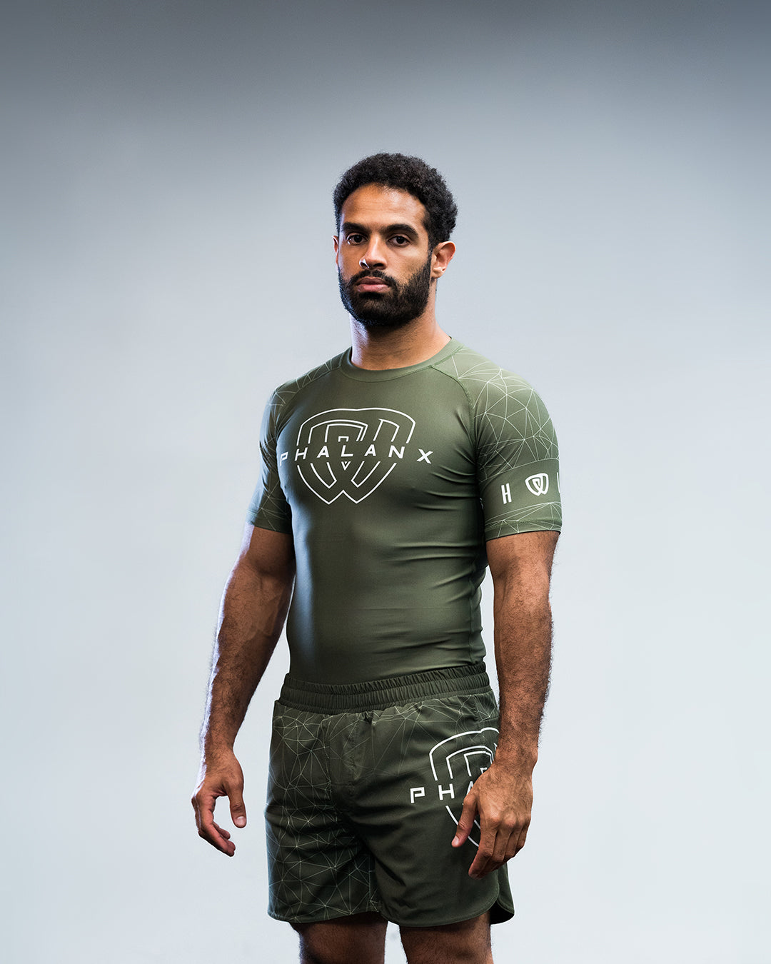 phalanx bjj rash guard for jiu jitsu and mma, perfect for no gi JJ or gi jiujitsu, short sleeve rashguard, wear at Spartan Race, Tough Mudder, Yoga - all athletics!