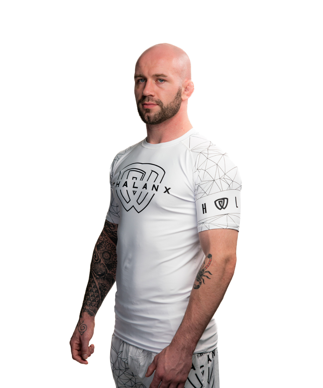 phalanx bjj rash guard for jiu jitsu and mma, perfect for no gi JJ or gi jiujitsu, short sleeve rashguard, wear at Spartan Race, Tough Mudder, Yoga - all athletics!