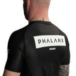 phalanx bjj rash guard for jiu jitsu and mma, perfect for no gi JJ or gi jiujitsu, short sleeve rashguard, wear at Spartan Race, Tough Mudder, Yoga - all athletics!