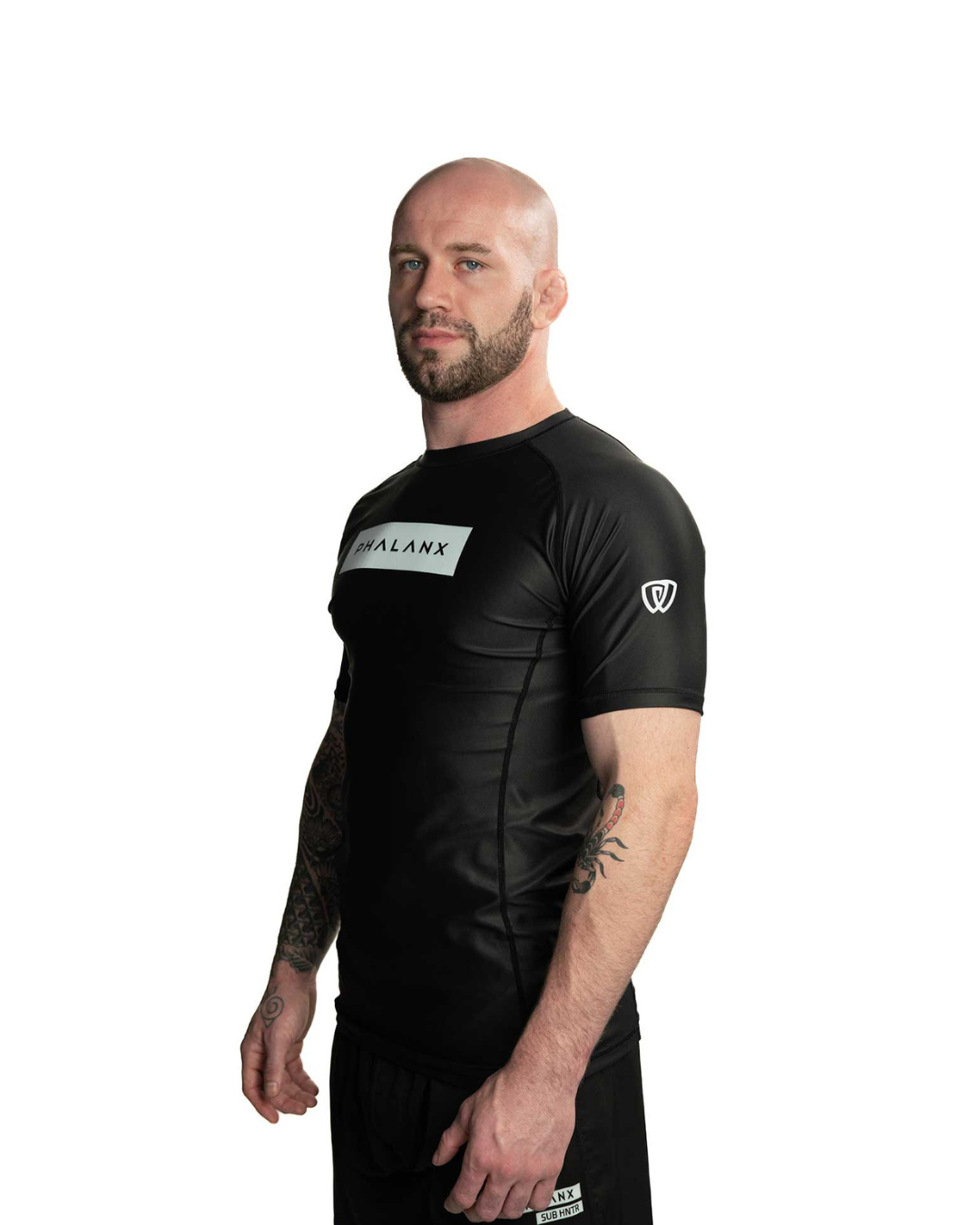 phalanx bjj rash guard for jiu jitsu and mma, perfect for no gi JJ or gi jiujitsu, short sleeve rashguard, wear at Spartan Race, Tough Mudder, Yoga - all athletics!