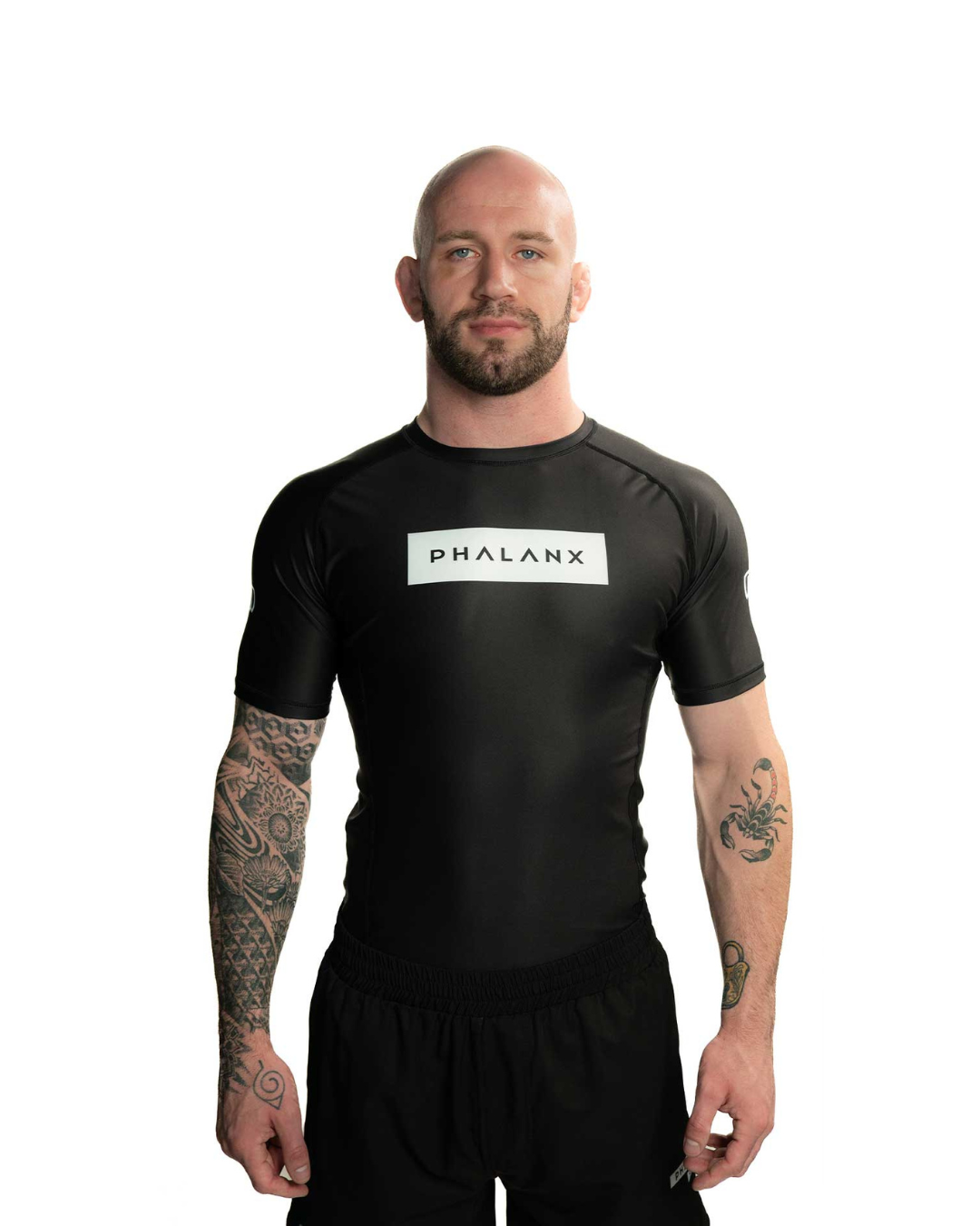 phalanx bjj rash guard for jiu jitsu and mma, perfect for no gi JJ or gi jiujitsu, short sleeve rashguard, wear at Spartan Race, Tough Mudder, Yoga - all athletics!