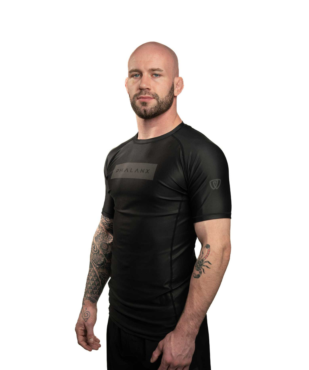 phalanx bjj rash guard for jiu jitsu and mma, perfect for no gi JJ or gi jiujitsu, short sleeve rashguard, wear at Spartan Race, Tough Mudder, Yoga - all athletics!
