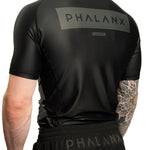 phalanx bjj rash guard for jiu jitsu and mma, perfect for no gi JJ or gi jiujitsu, short sleeve rashguard, wear at Spartan Race, Tough Mudder, Yoga - all athletics!