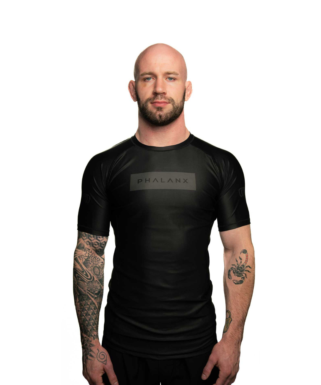 phalanx bjj rash guard for jiu jitsu and mma, perfect for no gi JJ or gi jiujitsu, short sleeve rashguard, wear at Spartan Race, Tough Mudder, Yoga - all athletics!