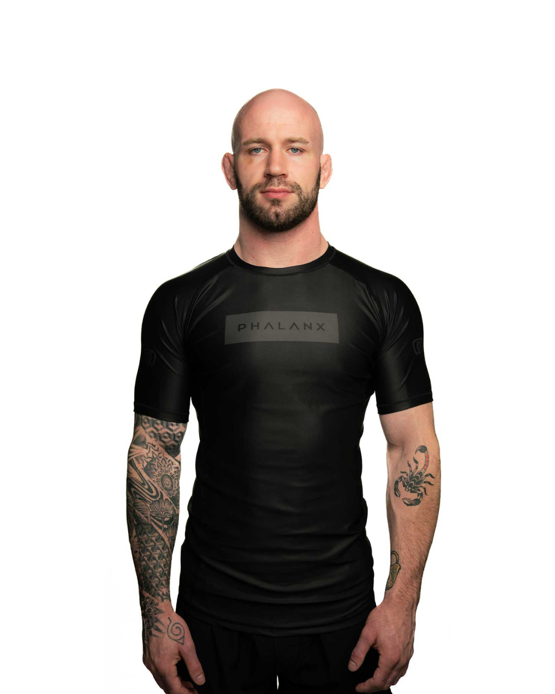 phalanx bjj rash guard for jiu jitsu and mma, perfect for no gi JJ or gi jiujitsu, short sleeve rashguard, wear at Spartan Race, Tough Mudder, Yoga - all athletics!