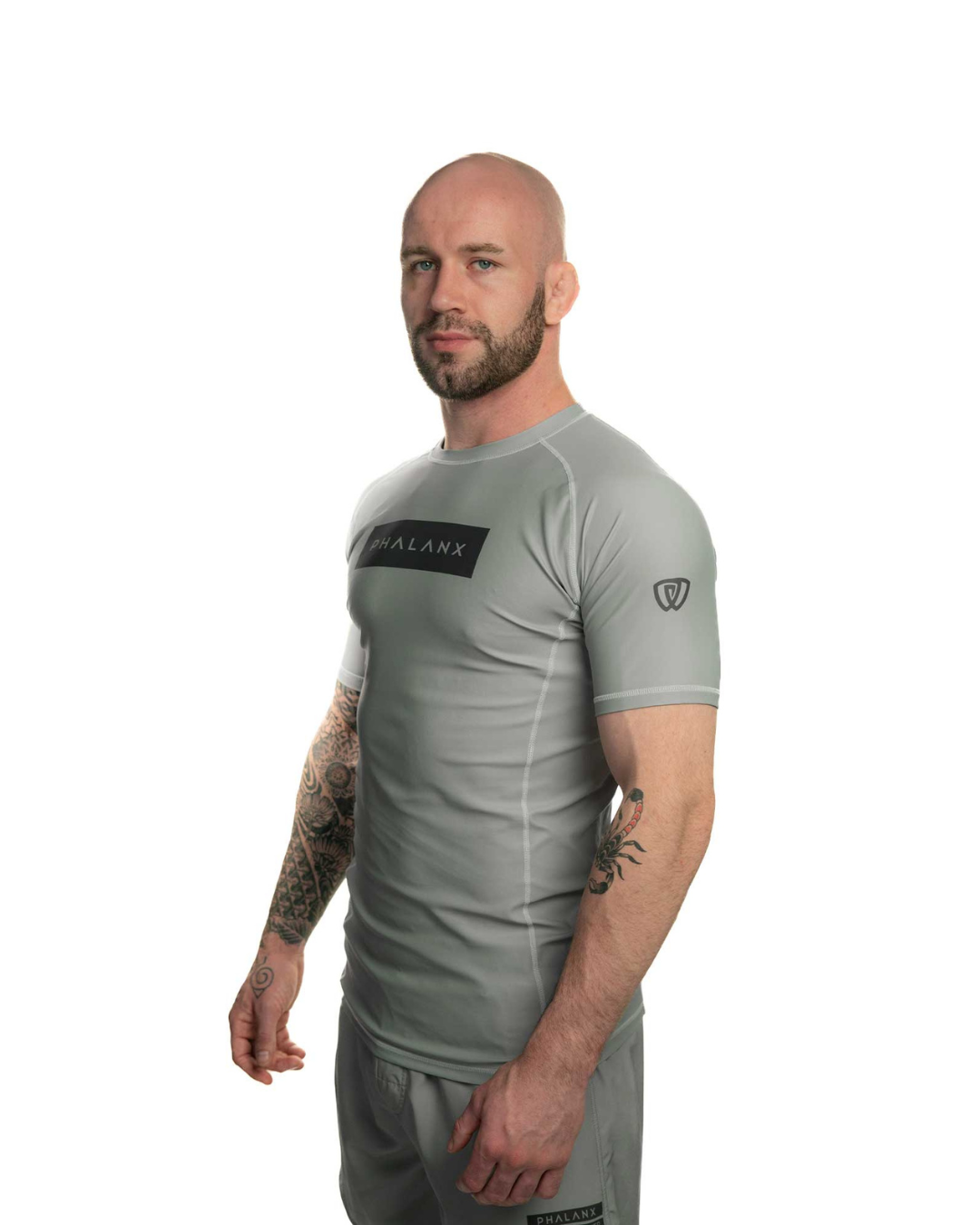 phalanx bjj rash guard for jiu jitsu and mma, perfect for no gi JJ or gi jiujitsu, short sleeve rashguard, wear at Spartan Race, Tough Mudder, Yoga - all athletics!