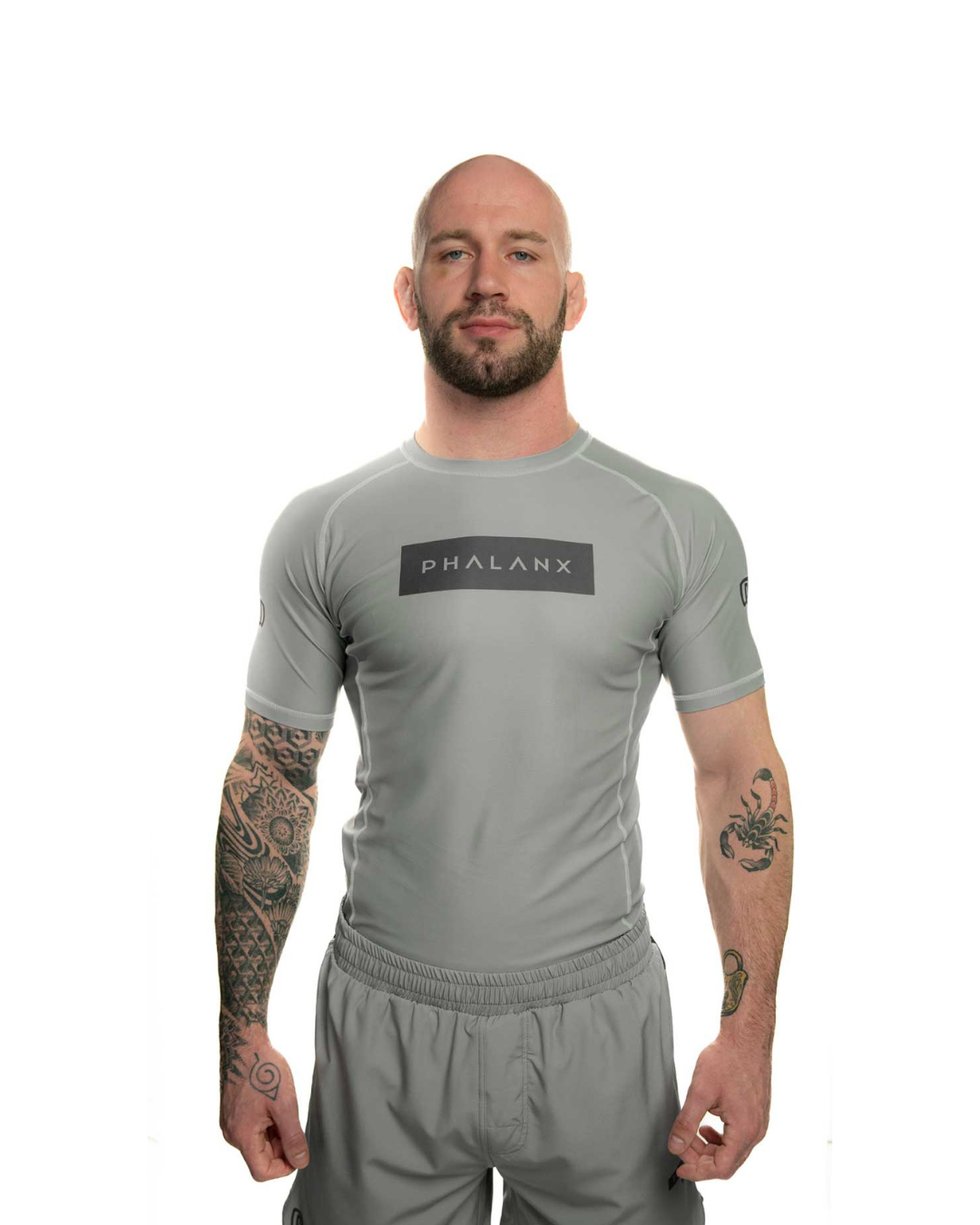 phalanx bjj rash guard for jiu jitsu and mma, perfect for no gi JJ or gi jiujitsu, short sleeve rashguard, wear at Spartan Race, Tough Mudder, Yoga - all athletics!