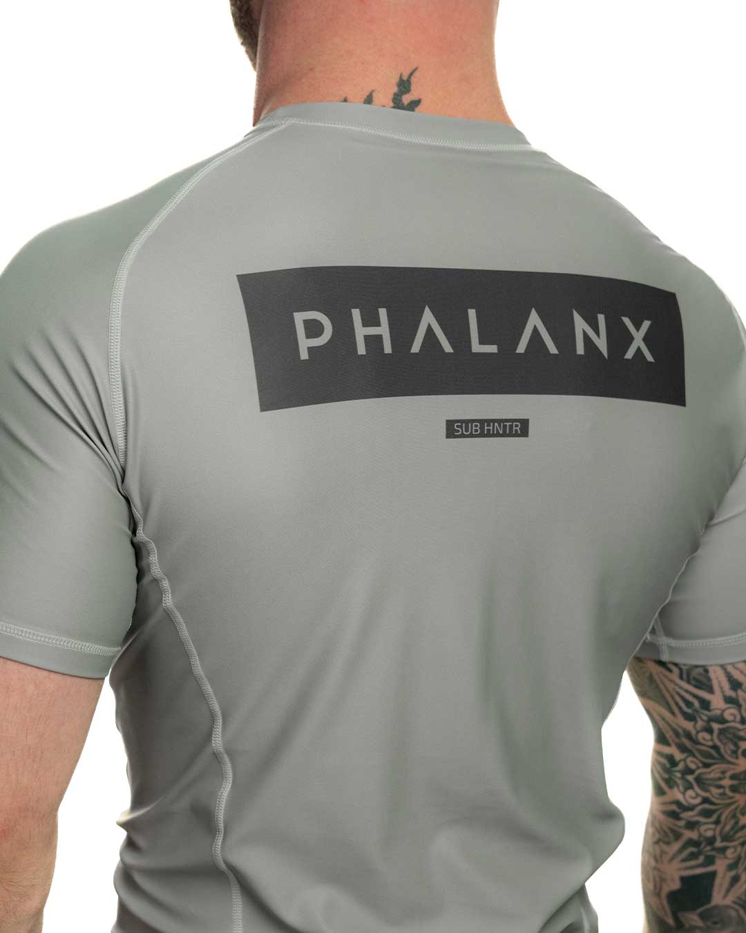 phalanx bjj rash guard for jiu jitsu and mma, perfect for no gi JJ or gi jiujitsu, short sleeve rashguard, wear at Spartan Race, Tough Mudder, Yoga - all athletics!