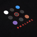 Phalanx Jiu Jitsu premium black oversized hoodie with ranked print, fully enclosed front pocket & patchwork. Made from uniquely sourced premium French terry fabric. High-level Brazilian Jiu-jitsu athletic apparel, the best brand in No Gi.